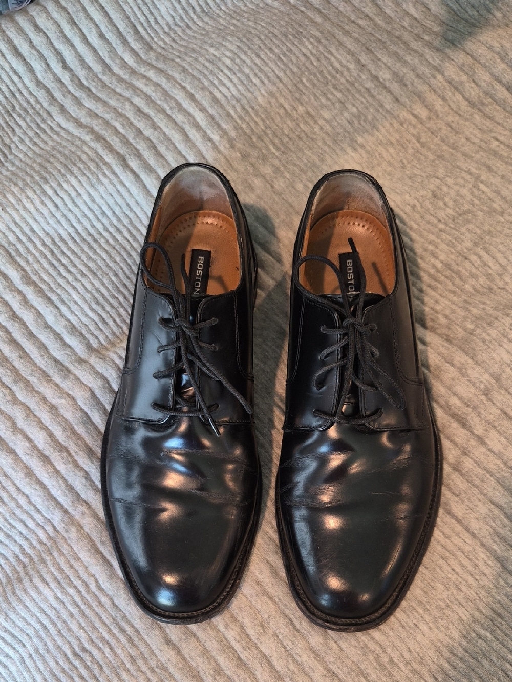 Bostonian Men's Black Leather Lace-Up Derby Shoes Size 9.5